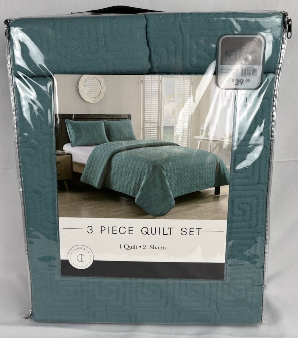 Year-Round Soft Microfiber Quilt 3pc Set King Size